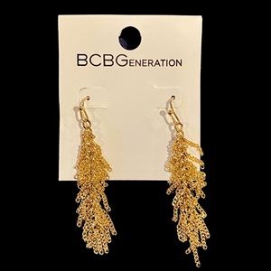 BCBGenerations Gold Tone Chain Dangle Earrings